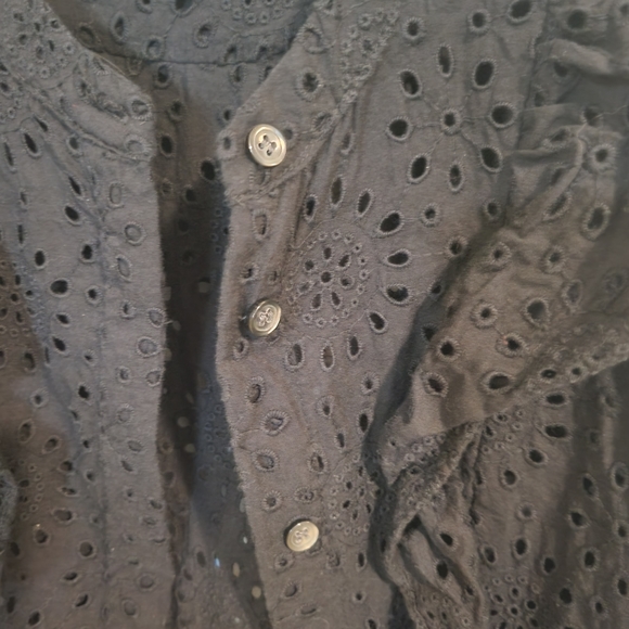 Madewell Eyelet Ruffle Front Blouse Size Medium - Picture 10 of 11